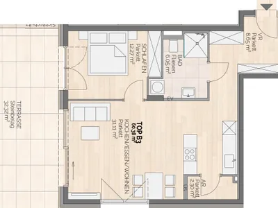 3-Zimmer-Wohnung mieten in Villach – 60,11 m², € 2.018 – Bild 5 von 5