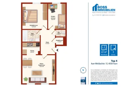 3-Zimmer-Wohnung mieten in Linz Land – 60,56 m², € 785 – Bild 11 von 11