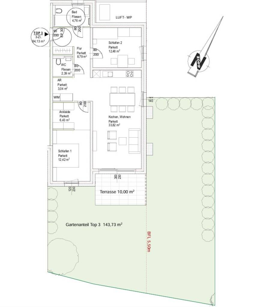 NEUBAUPROJEKT: PRÖLLHOFSTRASSE | OBERALM - 3 Zimmer Gartenwohnung - PROVISIONSFREI! – pohled 3