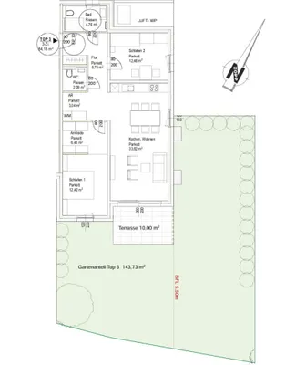 3-Zimmer-Wohnung kaufen in Hallein – 84,13 m², € 720.000 – Bild 3 von 3
