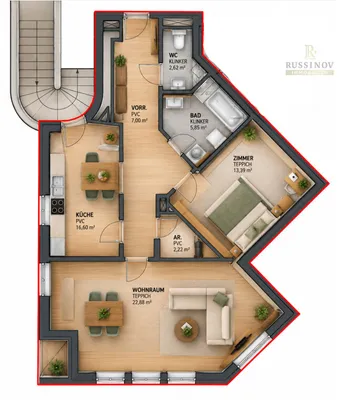 2-Zimmer-Wohnung kaufen in Villach Land – 64,84 m², € 321.000 – Bild 6 von 7