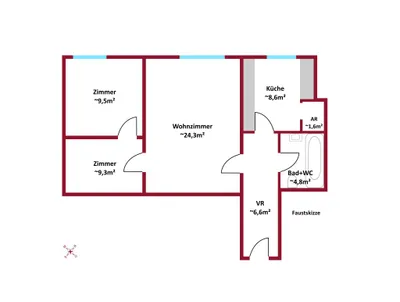 3-Zimmer-Wohnung mieten in Wien – 64,81 m², € 880 – Bild 4 von 4