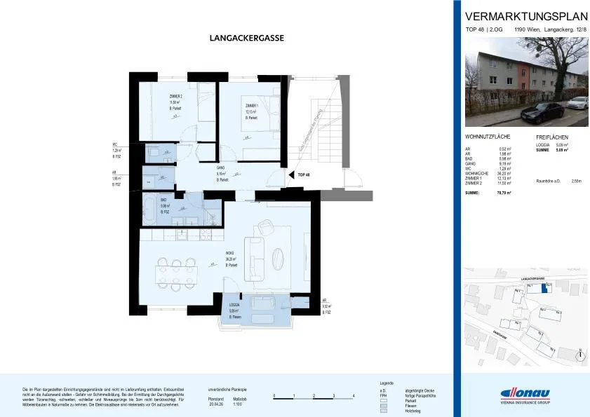 Erstbezug nach Sanierung ab 01.09.2026 | Moderne 3-Zimmer-Wohnung mit Loggia | 78,8 m² | 2. Obergeschoss in Döbling - Widok 2