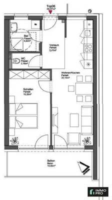 2-Zimmer-Wohnung mieten in Graz – 49,57 m², € 715 – Bild 13 von 13