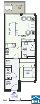 2-Zimmer-Wohnung mieten in Graz – 56,68 m², € 911 – Bild 7 von 7