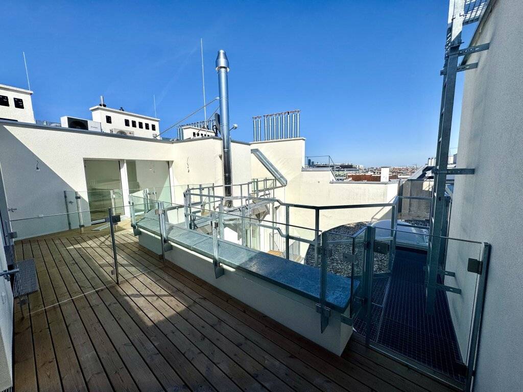 Hochwertige 1-Zimmer-Maisonette-Wohnung im Dachgeschoss mit Terrasse und Blick über Wien! Erstbezug! – pohled 3