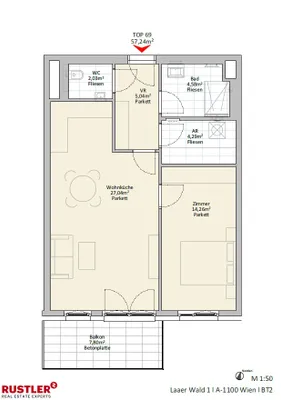 2-Zimmer-Wohnung mieten in Wien – 57,24 m², € 1.099 – Bild 21 von 21