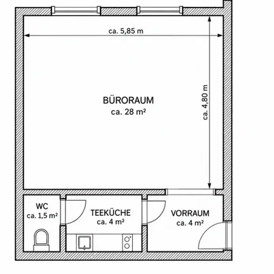1-Zimmer-Gewerbeimmobilie mieten in Wien – 40 m², € 775 – Bild 14 von 14