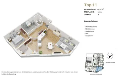 3-Zimmer-Wohnung kaufen in Wien – 69,32 m², € 313.000 – Bild 10 von 10