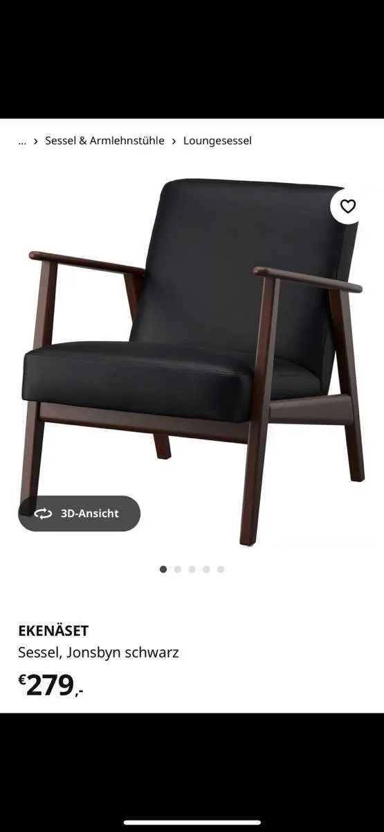 Ledersessel schwarz - IKEA, € 95,- (1230 Wien)