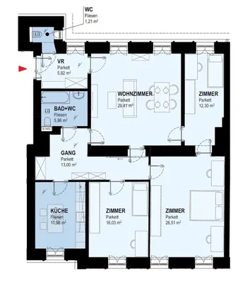 4-Zimmer-Wohnung mieten in Wien – 122 m², € 1.991 – Bild 13 von 13