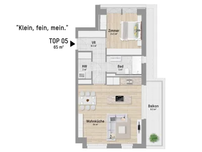 2-Zimmer-Wohnung kaufen in Wien – 65,02 m², € 449.900 – Bild 8 von 14