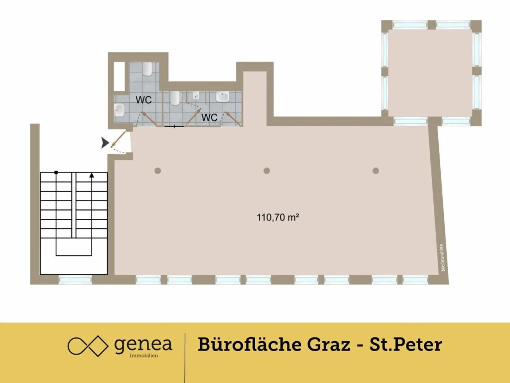 Preis All Inklusive - Flexible Bürofläche mit 110 m² im 1. OG - individuell gestaltbar - Perfekte Anbindung - Ansicht 2
