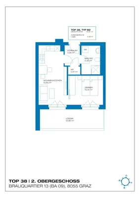 2-Zimmer-Wohnung mieten in Graz – 47,94 m², € 780 – Bild 14 von 14