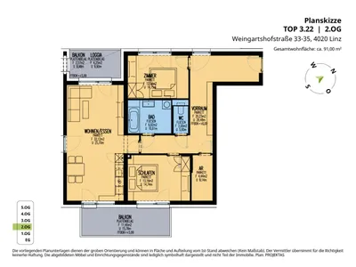 3-Zimmer-Wohnung mieten in Linz – 91,01 m², € 1.427 – Bild 18 von 18