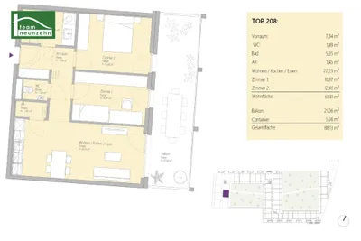 3-Zimmer-Wohnung mieten in Graz – 61,81 m², € 1.030 – Bild 17 von 17