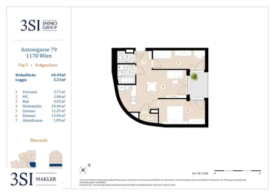 3-Zimmer-Wohnung kaufen in Wien – 60,44 m², € 354.300 – Bild 4 von 4