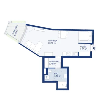1-Zimmer-Wohnung mieten in Salzburg Stadt – 51 m², € 1.139 – Bild 6 von 6