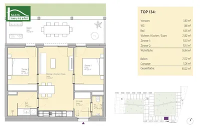 3-Zimmer-Wohnung mieten in Graz – 56,64 m², € 949 – Bild 15 von 15