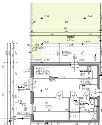 2-Zimmer-Wohnung mieten in Amstetten – 52,9 m², € 601 – Bild 2 von 2