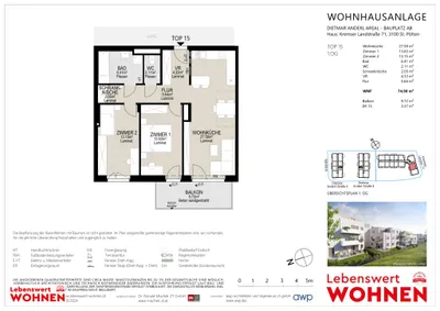 3-Zimmer-Wohnung mieten in Sankt Pölten – 74,9 m², € 952 – Bild 10 von 14