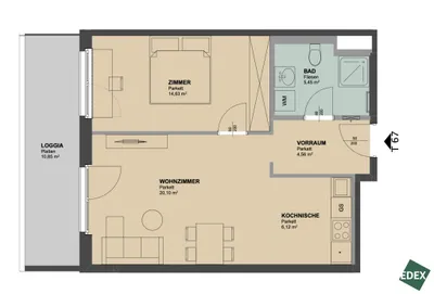 2-Zimmer-Wohnung mieten in Wien – 61,71 m², € 1.249 – Bild 11 von 11