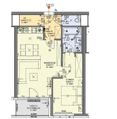 2-Zimmer-Wohnung mieten in Wien – 55 m², € 1.060 – Bild 2 von 8