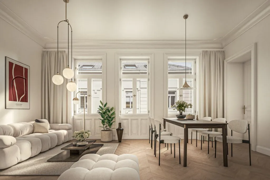 Elegante Etagenaltbauwohnung im Wiener Stil mit zwei Loggien - ANDEA Parkside Residences - Ansicht 3