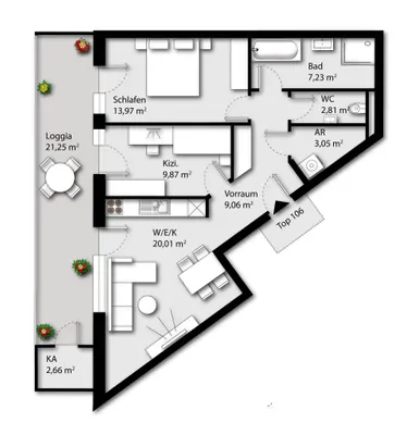 3-Zimmer-Wohnung kaufen in Wels-Land – 66 m², € 297.000 – Bild 9 von 9
