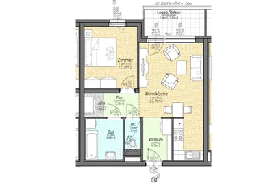 2-Zimmer-Wohnung mieten in Korneuburg – 53,79 m², € 725 – Bild 2 von 8