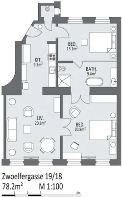 3-Zimmer-Wohnung kaufen in Wien – 78 m², € 419.000 – Bild 18 von 18