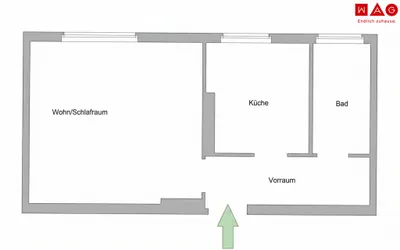 1-Zimmer-Wohnung mieten in Leoben – 40,79 m², € 344 – Bild 5 von 5