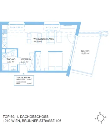 1-Zimmer-Wohnung mieten in Wien – 39,05 m², € 749 – Bild 7 von 9