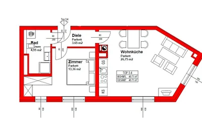 zentrale Wohnung mit idealer Raumaufteilung – Bild 2