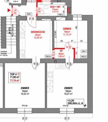 4-Zimmer-Wohnung mieten in Baden – 71,7 m², € 968 – Bild 12 von 12