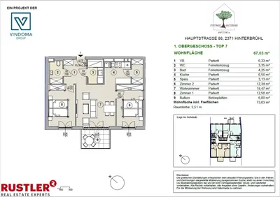 3-Zimmer-Wohnung kaufen in Mödling – 67,03 m², € 499.960 – Bild 6 von 6