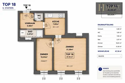 2-Zimmer-Wohnung kaufen in Wien – 47,18 m², € 299.000 – Bild 9 von 16