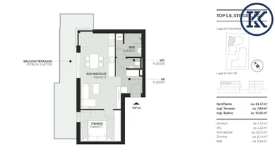 2-Zimmer-Wohnung kaufen in Wien – 49,47 m², € 429.000 – Bild 26 von 28