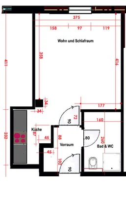 1-Zimmer-Wohnung mieten in Hallein – 30 m², € 495 – Bild 1 von 8