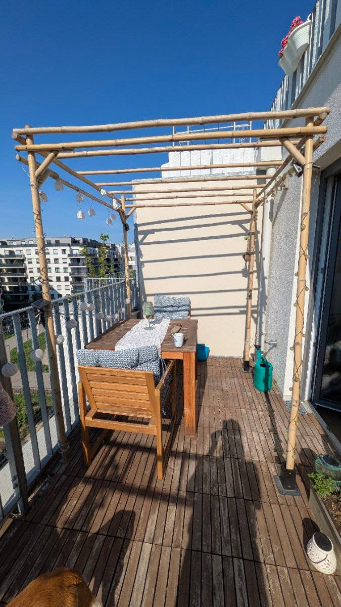 vidaXL Pergola Garten Pavillon Spalier Rankhilfe Terrasse Sonnenschutz berdachung  Terrassenberdachung Bambus 170x170x220cm,  50,- (1220 Wien) - willhaben