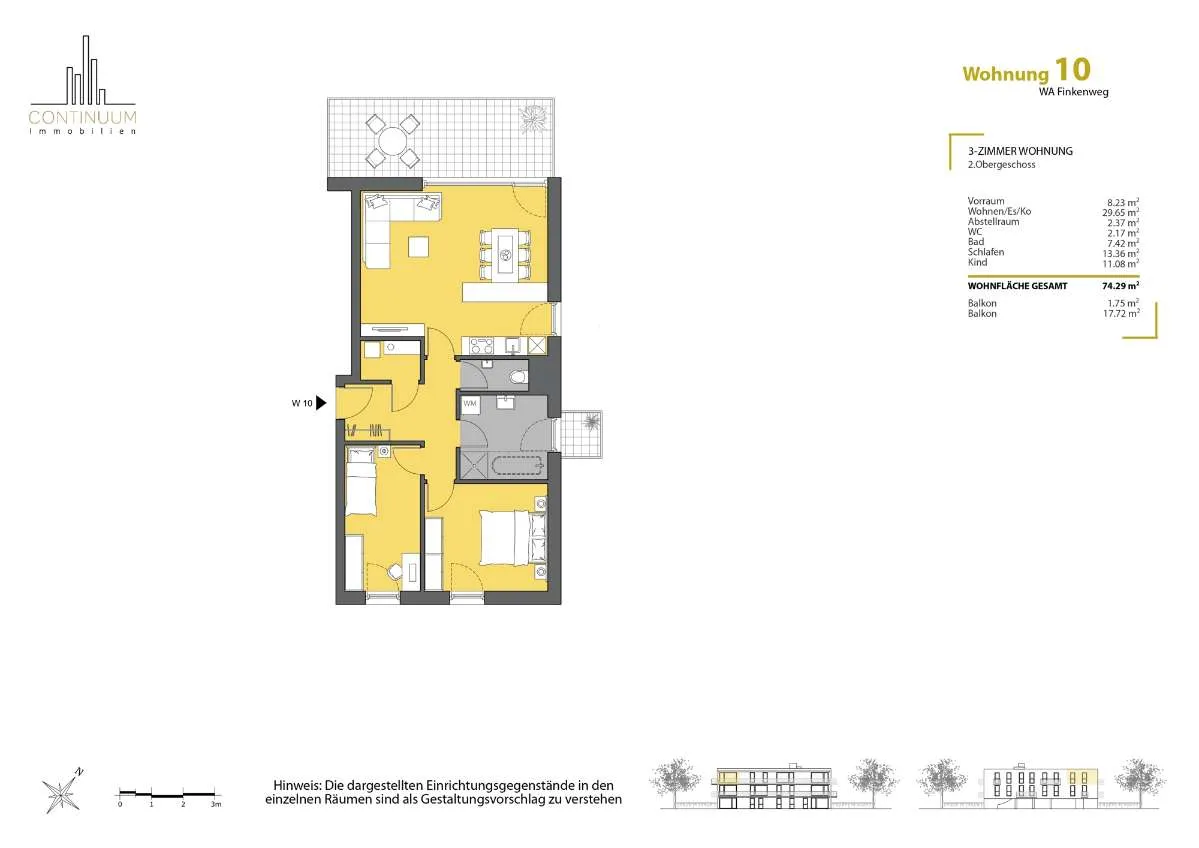 3- Zimmer Dachgeschoss Wohnung in einer Sackgasse - Widok 2