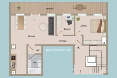 3 ZIMMER WOHNUNG MIT 20 M² TERRASSE – Bild 2