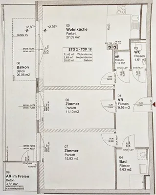 3-Zimmer-Wohnung mieten in Korneuburg – 71,42 m², € 1.200 – Bild 8 von 8