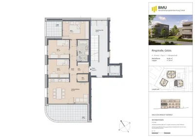 4-Zimmer-Wohnung mieten in Feldkirch – 76,3 m², € 1.656 – Bild 4 von 5