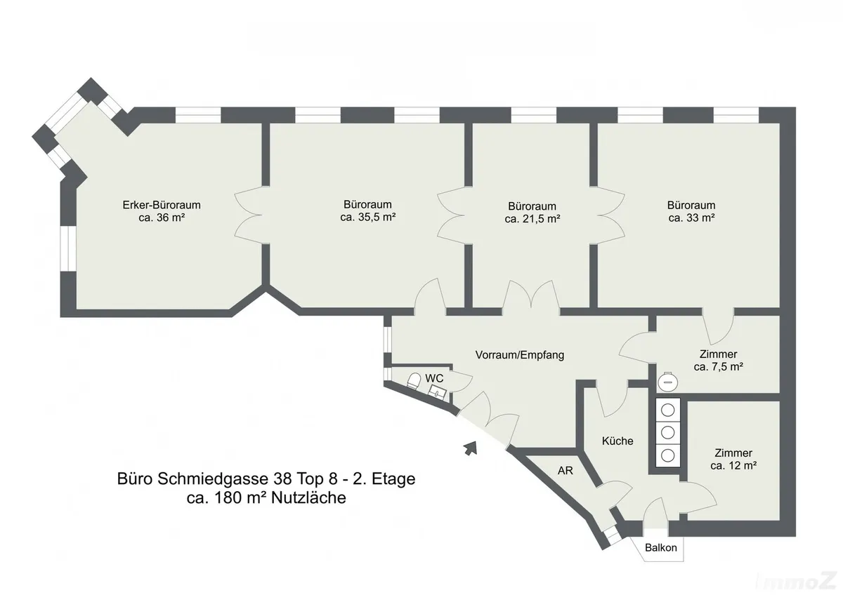 Erstbezug: Frisch saniertes Altbau-Büro mit 7 Zimmern in Bestlage (ca. 180 m²) - Widok 2
