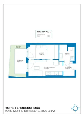 Wohnung mieten in Graz – 32,79 m², € 511 – Bild 2 von 7