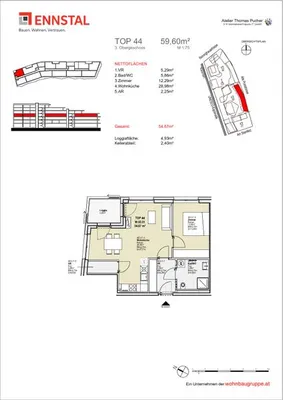 2-Zimmer-Wohnung mieten in Graz – 60,46 m², € 788 – Bild 3 von 3