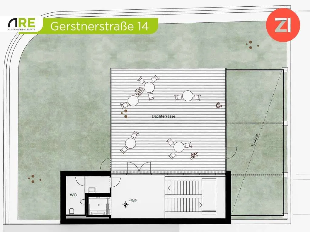 Linz - Urfahr: Loftige Bürostudios - Top modern in bester Stadtlage, Dachterrasse mit Garten, Flächen ca. 359,4 m² - Ansicht 3