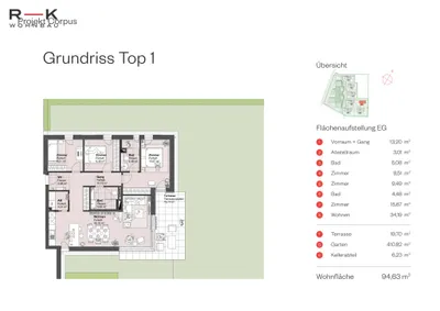 4-Zimmer-Wohnung kaufen in Salzburg-Umgebung – 94,63 m², € 692.000 – Bild 2 von 3