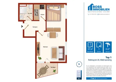 1-Zimmer-Wohnung mieten in Linz Land – 32,23 m², € 670 – Bild 15 von 15
